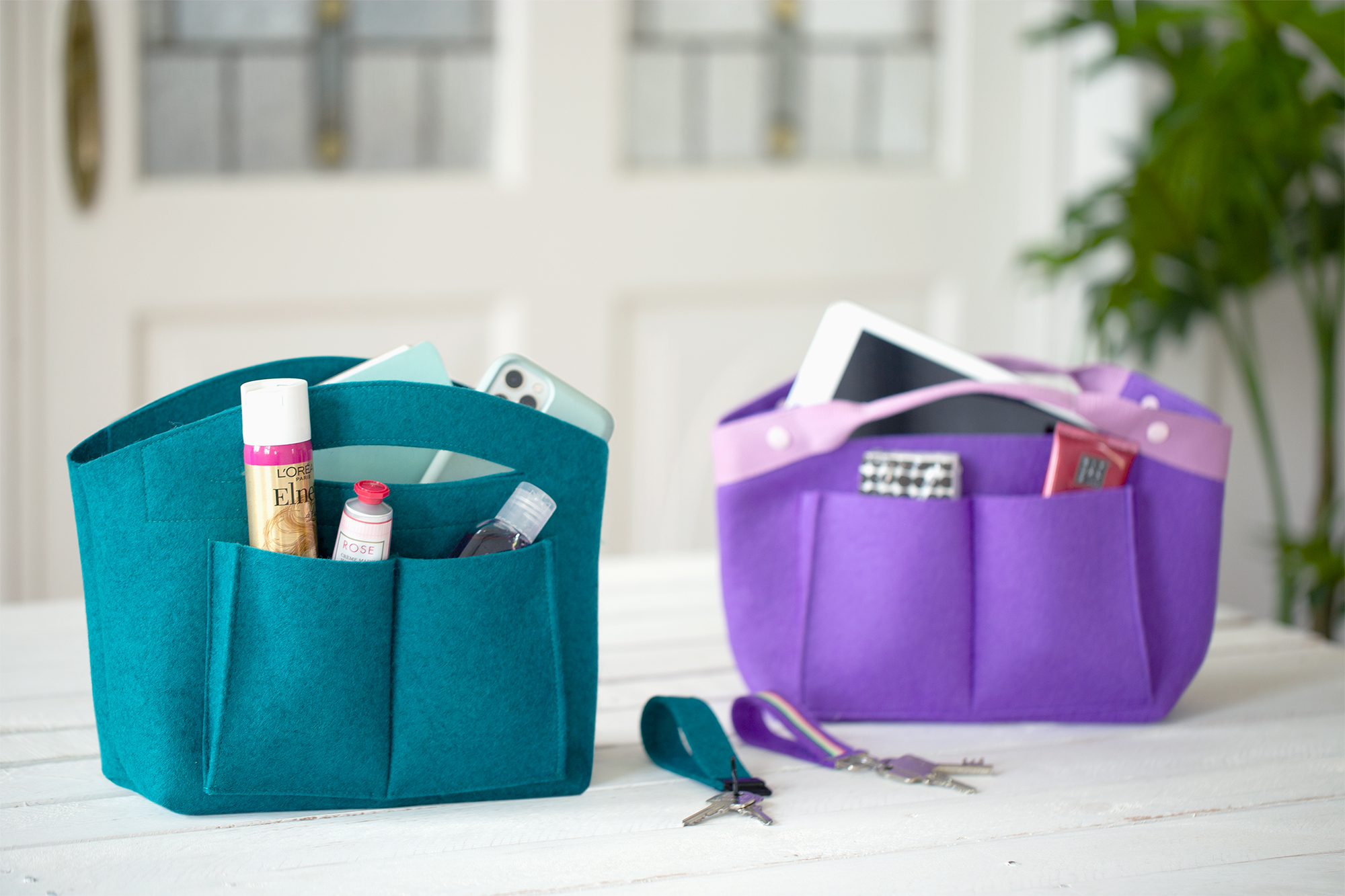 mini Tasche Täschchen Hülle aus Filz für Zubehör Schminktasche