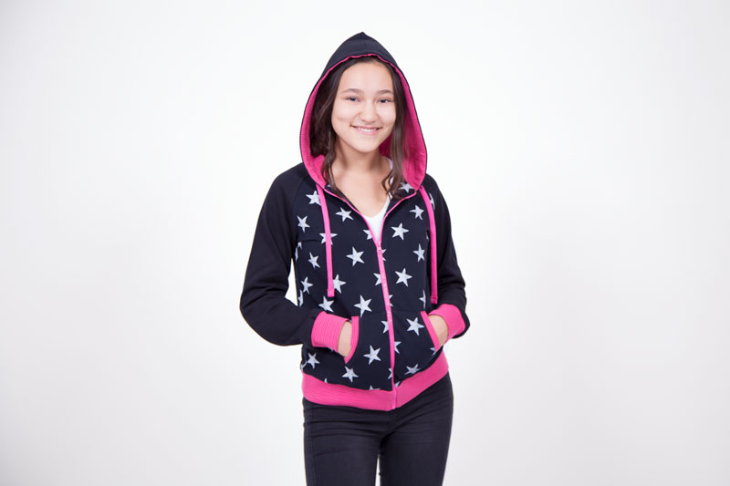 Kinder Kapuzenjacke Mit Reißverschluss - Dicke Fleece-Jacke Für Winter