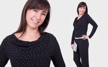 Nähanleitung Schnittmuster Jumpsuit mit Wasserfallausschnitt