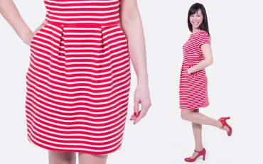 Schnittmuster Tulpenkleid Chloe Streifenjersey