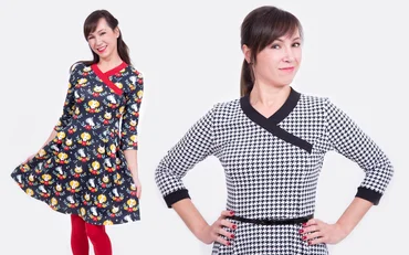 Schnittmuster Jerseykleid "Mira" mit Kimonoausschnitt