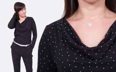 Schnittmuster Jumpsuit mit Wasserfallkragen