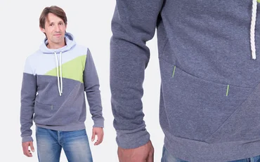Schnittmuster Patchwork Hoodie für Herren