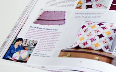 HandMadeKultur Maganzin Anleitung Cathedral Window Kissen