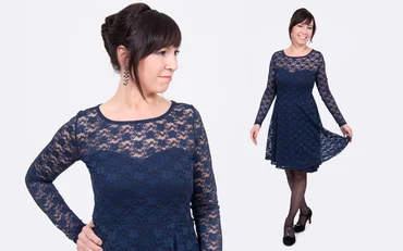 Nähanleitung Jerseykleid mit Spitze nähen