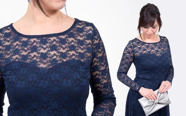 Schnittmuster Jerseykleid "Ella" als Spitzenkleid