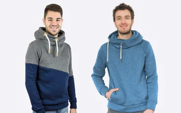 Schnittmuster Männer Hoodie mit Wickelkapuze