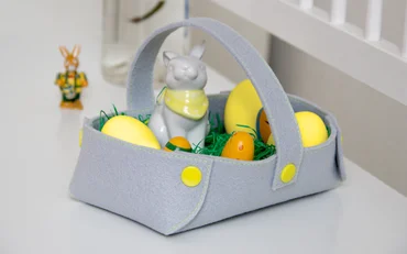 Nähanleitung Osterkorb aus Filz mit Kam Snaps nähen