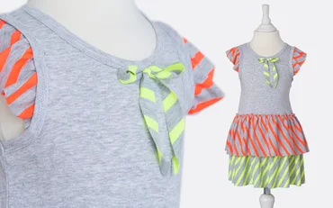 Neon Kinderkleid aus Jerseyresten