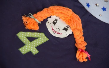 Pippi Lanhstrumpf Appilkation für Kindershirt