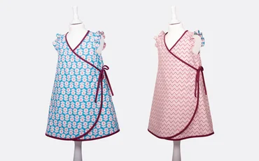 Schnittmuster Wickelkleid für Kinder nähen lernen