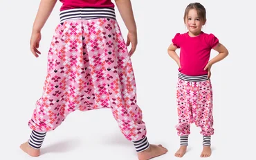 Schnittmuster kostenlos Pumphose für Kinder mit Nähvideo