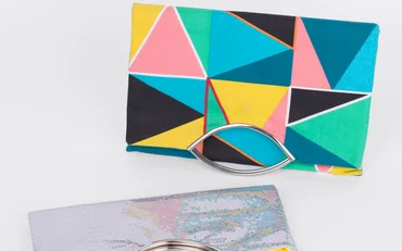 Geo-Clutch Pailletten-Handtasche mit Nähanleitung nähen