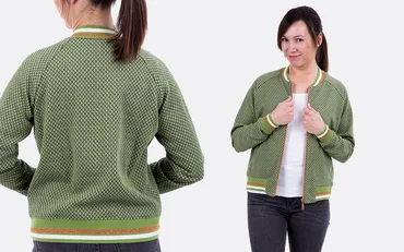 Nähideen College-Jacke Blouson mit Retro-Bündchen vernähen