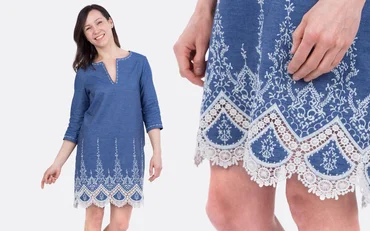 Schnittmuster Bluse Allie zum Kleid verlängert