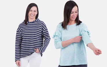 Schnittmuster Oversize Shirt-Pullover mit Volant-Ärmeln DIY selber nähen