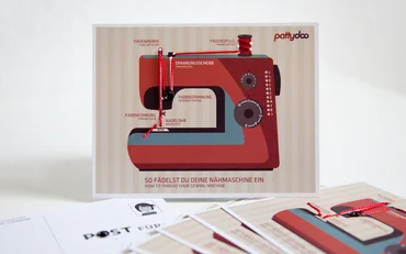 pattydoo Postkarte Nähmaschine einfädeln