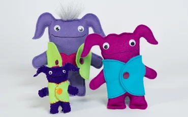 gratis Schnittmuster Monster Kuscheltier aus Filz
