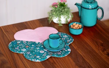 Anleitung Blumentischset selber nähen Geschenkidee