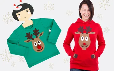 Weihnachtspullover Nähen Anleitung Rentier Applikation