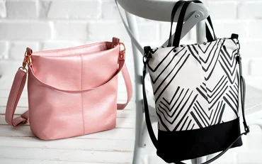 Schnittmuster Umhängetasche-Shopper aus Kunstleder oder Filz mit Teilung selbernähen