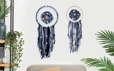 Upcycling Jeans Traumfänger DIY gratis Anleitung