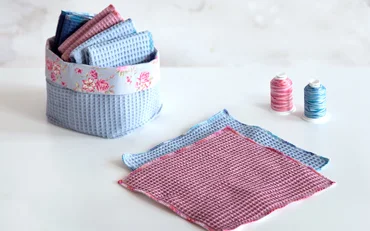 Küchentuch nachhaltig wiederverwendbar aus Waffelpique selber nähen