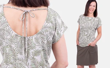 Sommer-Outfit aus Rock und Shirt mit Rückenausschnitt selber nähen