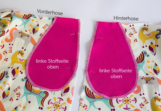 Nähanleitung Eingriffstaschen: Taschenbeutel feststecken