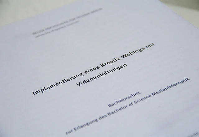 Bachelorarbeit Kreativ-Weblog