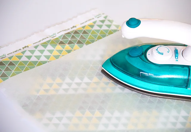 Folie auf Webstoff bügeln zum laminieren