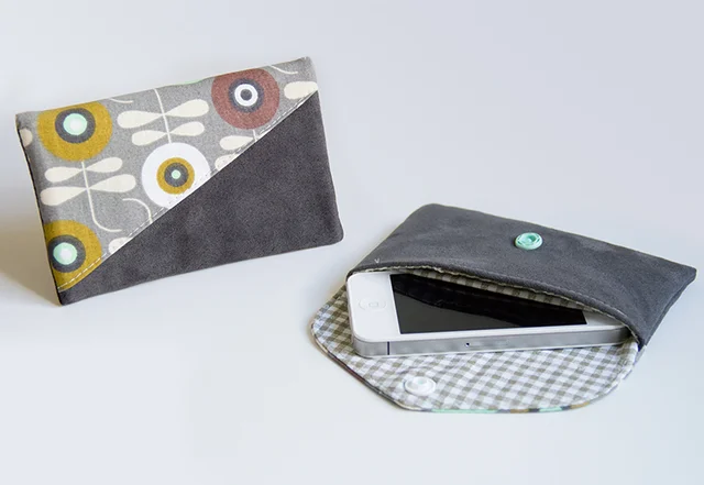 Schnittmuster Handytasche Bowie mit Teilung Dreieckdesign