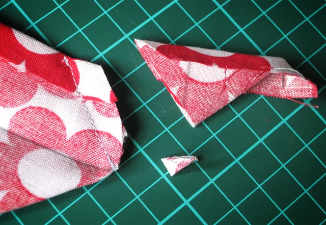 Briefecke nähen Ecke abschrägen