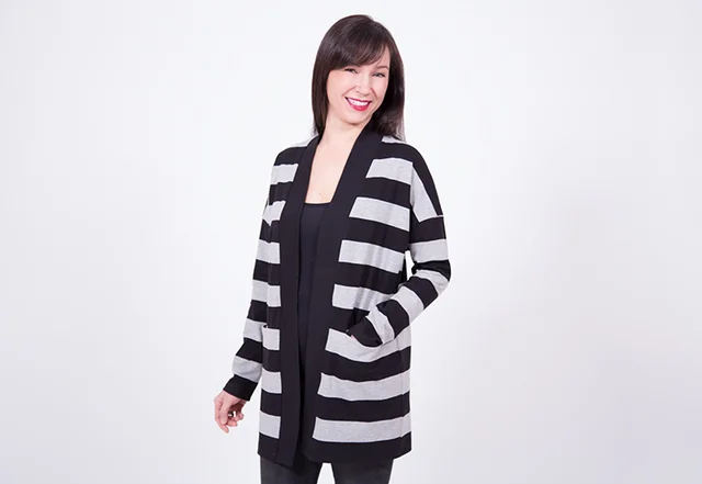 Cardigan Blockstreifen Jersey Schnittmuster