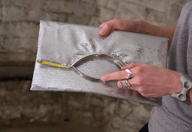 Schnittmuster Clutch Paillettenstoff nähen