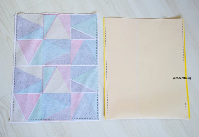 Zwei Stofflagen zum Nähen