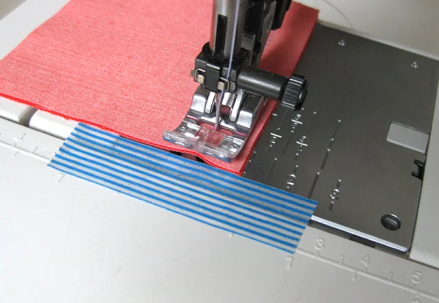 Ecken nähen mit Washi Tape Nahtzugabe einhalten