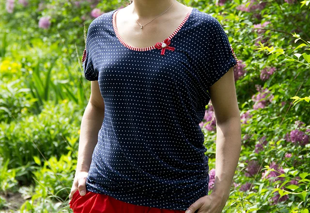 Schnittmuster drapiertes Shirt Elaine maritimes Design