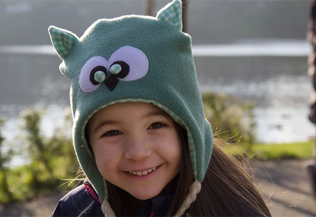 Gratis Schnittmuster Eulenmütze aus Fleece nähen