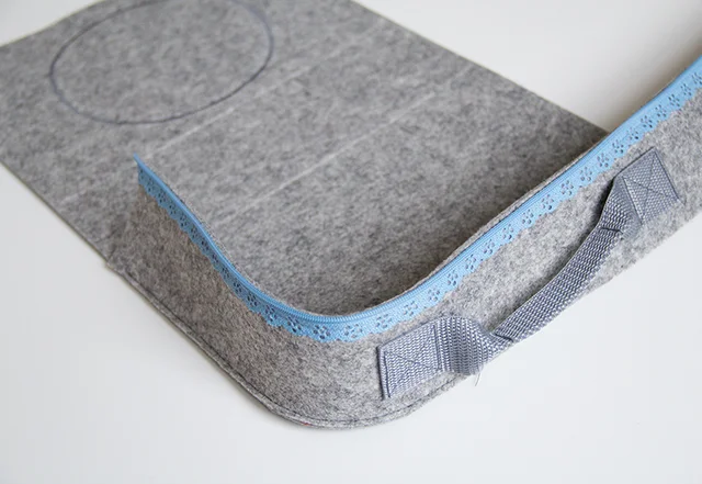 Nähanleitung Filzkoffer Teile zusammennähen