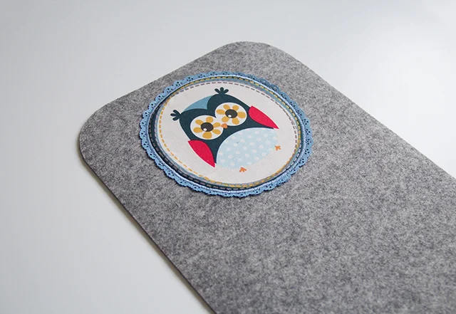 Nähanleitung Filzkoffer Applikation aufnähen