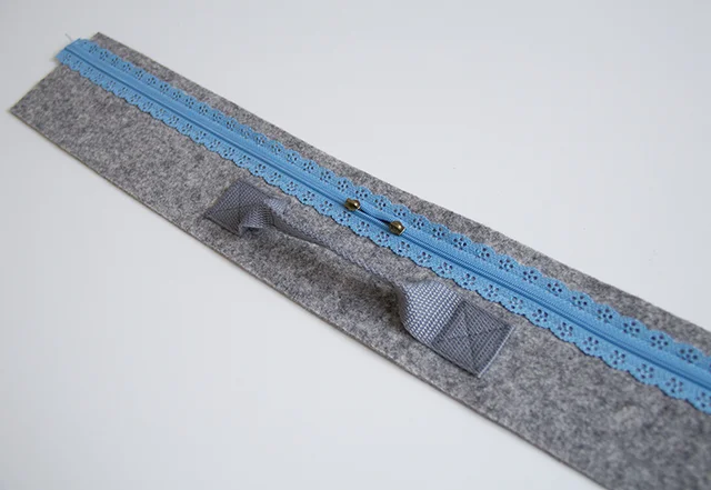 Nähanleitung Filzkoffer Reißverschluss nähen