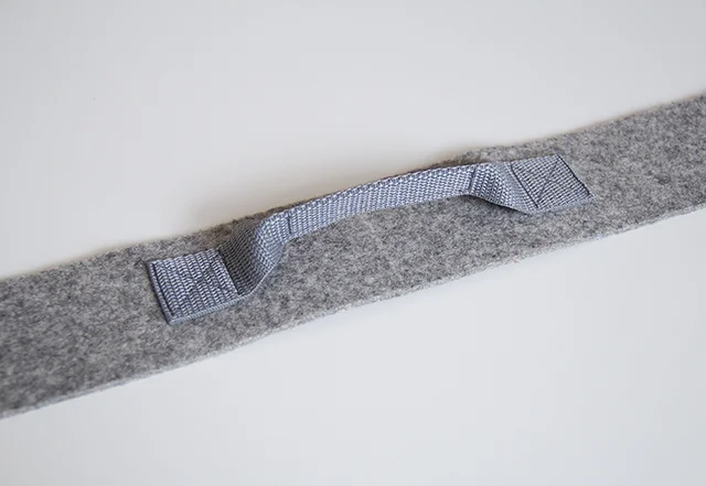 Nähanleitung Filzkoffer Tragegriff aus Gurtband