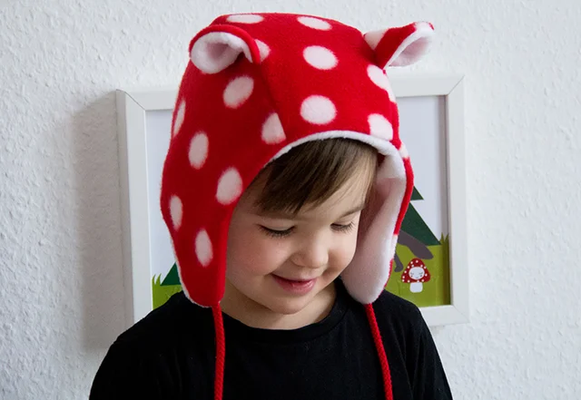 Fleece-Mütze mit Ohren