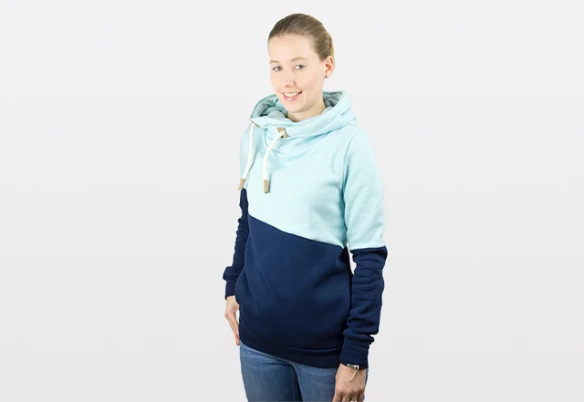 Frauen Kapuzenpullover Schnittmuster Teilungsnaht selber nähen Frauen Kapuzenpullover Schnittmuster Teilungsnaht selber nähen