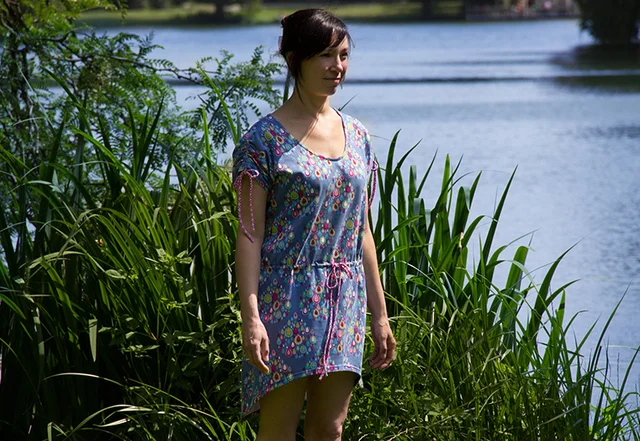 Schnittmuster Shirt Elaine verlängert zum Kleid