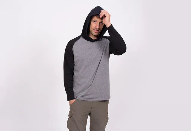 Schnittmuster Männer-Hoodie mir Raglanärmeln