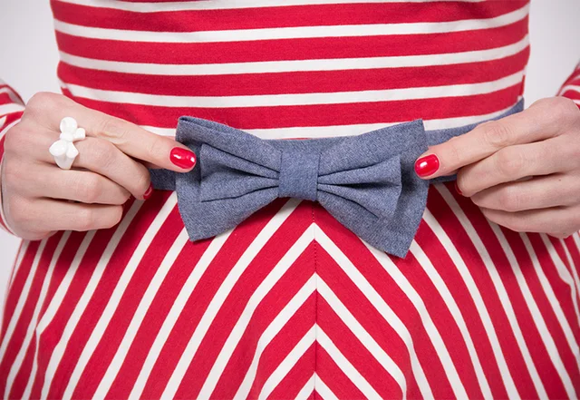 Jerseykleid rote Streifen Dress