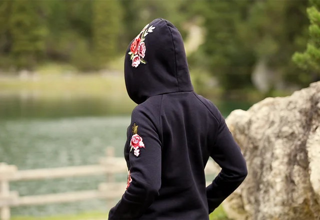 Kapuze Patches romatisch Rosen selbermachen