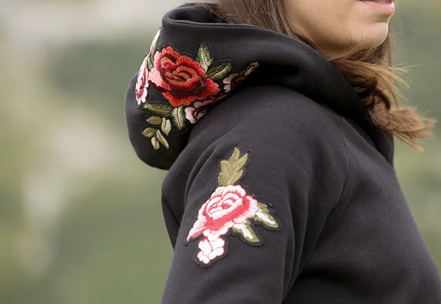 Kapuze Sweatstoff Patches Kleid Anleitung